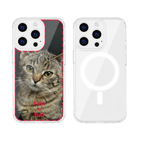 MXCUSTOM Personalisierte Handyhülle für Apple iPhone 14 Pro, Benutzerdefiniert Hülle mit Eigenem Foto Bild Text Schutzhülle [Weicher Polsterstoßfänger + Harter Rückseite] (HMC-CR-P1) von MXCUSTOM