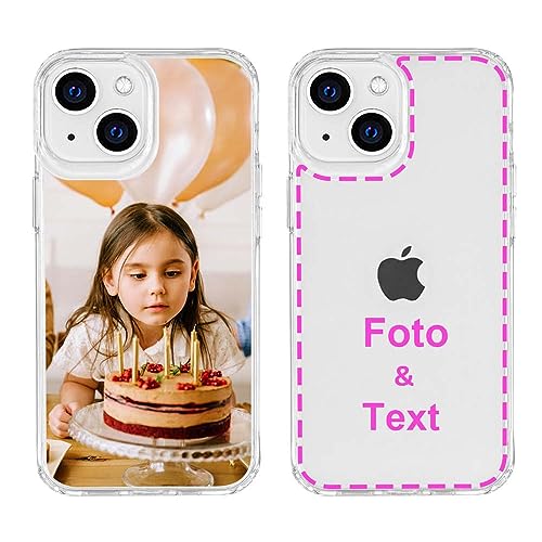 MXCUSTOM Personalisierte Handyhülle für Apple iPhone 15, Benutzerdefiniert Hülle mit Eigenem Foto Bild Text Schutzhülle [Weicher Polsterstoßfänger + Harter Rückseite] (HIC-CR-P1) von MXCUSTOM