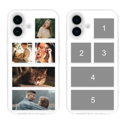 MXCUSTOM Personalisierte Handyhülle für Apple iPhone 16, Benutzerdefiniert Hülle mit Eigenem Foto Bild Text Individuelle Schutzhülle [Transparente Weiche TPU Dünn Stoßfest] (FXT-TMP040) von MXCUSTOM