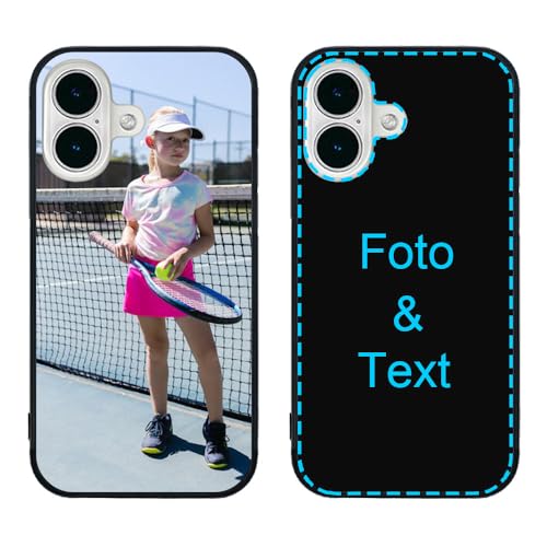 MXCUSTOM Personalisierte Handyhülle für Apple iPhone 16 Plus, Benutzerdefiniert Kratzfest Gehärtetes Glas Weicher Stoßfänger Hülle mit Eigenem Foto Bild Text Individuelle Schutzhülle (GHS-BK-P1) MXCUSTOM Personalisierte Handyhülle für Apple iPhone 16 Plus, Benutzerdefiniert Kratzfest Gehärtetes Glas Weicher Stoßfänger Hülle mit Eigenem Foto Bild Text Individuelle Schutzhülle (GHS-BK-P1) von MXCUSTOM