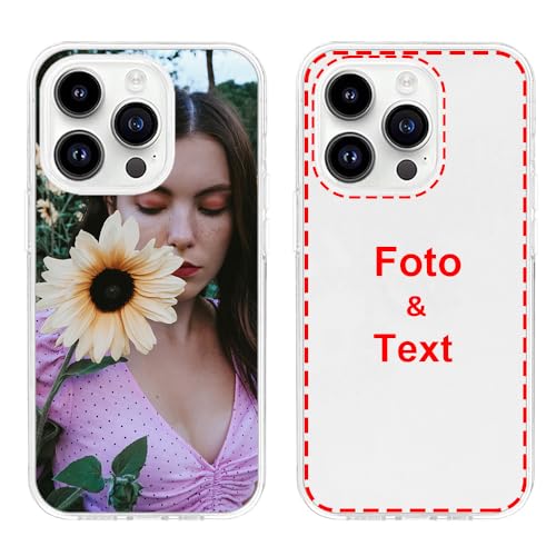 MXCUSTOM Personalisierte Handyhülle für Apple iPhone 16 Pro, Benutzerdefiniert Hülle mit Eigenem Foto Bild Text Individuelle Schutzhülle [Transparente Weiche TPU Dünn Stoßfest] (FXT-CR-P1) von MXCUSTOM