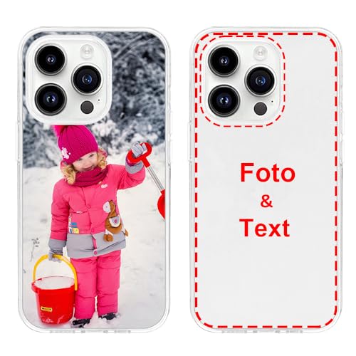MXCUSTOM Personalisierte Handyhülle für Apple iPhone 16 Pro Max, Benutzerdefiniert Hülle mit Eigenem Foto Bild Text Individuelle Schutzhülle [Transparente Weiche TPU Dünn Stoßfest](FXT-CR-P1) von MXCUSTOM