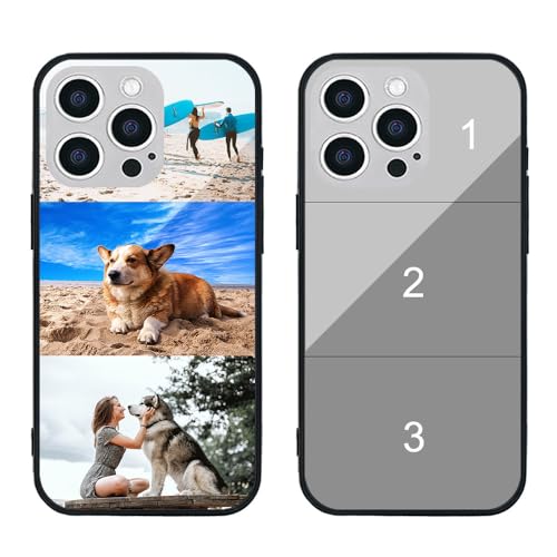 MXCUSTOM Personalisierte Handyhülle für Apple iPhone 16 Pro Max, Benutzerdefiniert Kratzfest Gehärtetes Glas Weicher Stoßfänger Hülle mit Eigenem Foto Bild Text Individuelle Schutzhülle (GHS-TMP043) von MXCUSTOM