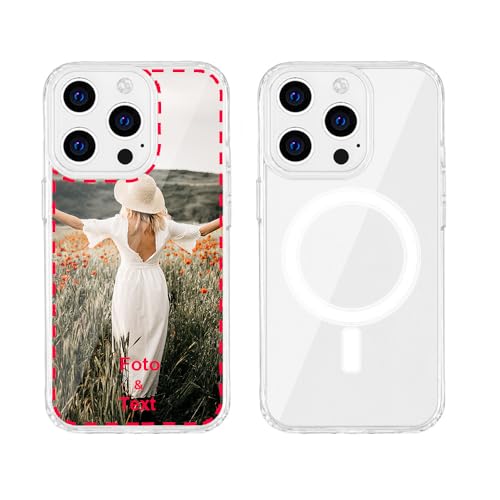 MXCUSTOM Personalisierte Handyhülle für Apple iPhone 16 Pro Max, Benutzerdefiniert Hülle mit Eigenem Foto Bild Text Schutzhülle [Weicher Polsterstoßfänger + Harter Rückseite] (HMC-CR-P1) von MXCUSTOM