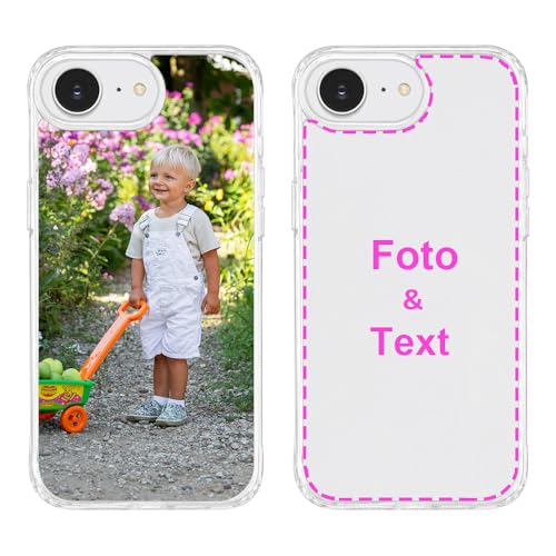 MXCUSTOM Personalisierte Handyhülle für Apple iPhone 16e, Benutzerdefiniert Hülle mit Eigenem Foto Bild Text Schutzhülle [Weicher Polsterstoßfänger + Harter Rückseite] (HIC-CR-P1) von MXCUSTOM