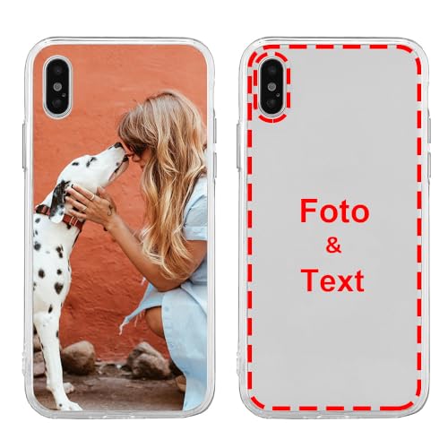 MXCUSTOM Personalisierte Handyhülle für Apple iPhone X/XS, Benutzerdefiniert Hülle mit Eigenem Foto Bild Text Individuelle Schutzhülle [Transparente Weiche TPU Dünn Stoßfest] (FXT-CR-P1) von MXCUSTOM