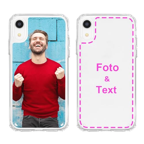 MXCUSTOM Personalisierte Handyhülle für Apple iPhone XR, Benutzerdefiniert Hülle mit Eigenem Foto Bild Text Schutzhülle [Weicher Polsterstoßfänger + Harter Rückseite] (HIC-CR-P1) von MXCUSTOM