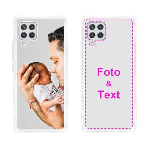 MXCUSTOM Personalisierte Handyhülle für Samsung Galaxy A42 5G, Benutzerdefiniert Hülle mit Eigenem Foto Bild Text Schutzhülle [Weicher Polsterstoßfänger + Harter Rückseite] (HC1-CR-P1) von MXCUSTOM