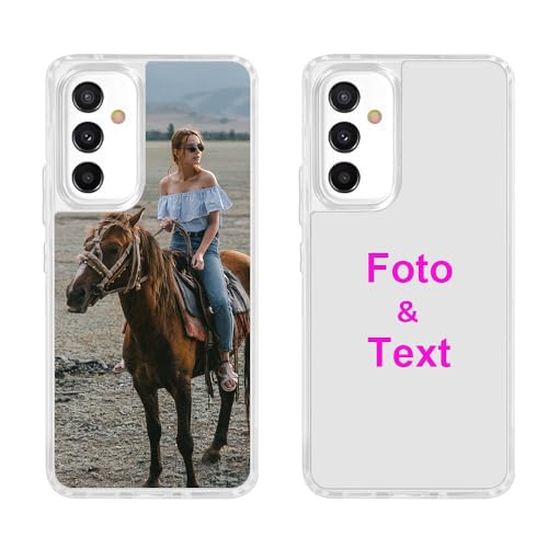 MXCUSTOM Personalisierte Handyhülle für Samsung Galaxy A54 5G, Benutzerdefiniert Hülle mit Eigenem Foto Bild Text Schutzhülle [Weicher Polsterstoßfänger + Harter Rückseite] (HC1-CR-P1) von MXCUSTOM
