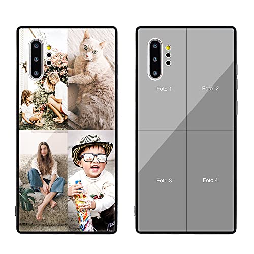 MXCUSTOM Personalisierte Handyhülle für Samsung Galaxy Note 10+ 5G, Benutzerdefiniert Gehärtetes Glas Weicher Stoßfänger Hülle mit Eigenem Fotocollage Bild Individuelle Schutzhülle (GHS-TMP049) von MXCUSTOM