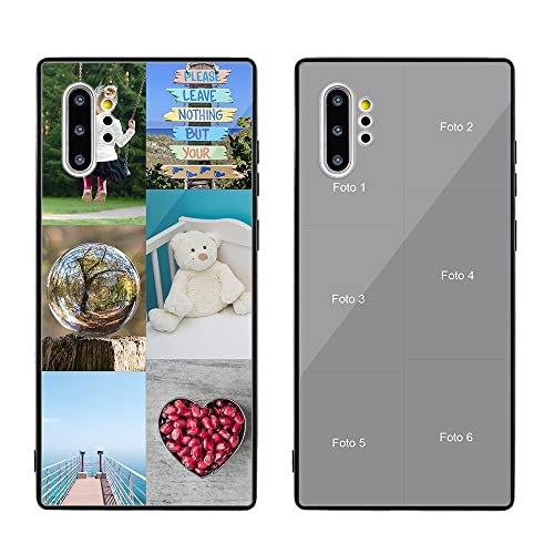 MXCUSTOM Personalisierte Handyhülle für Samsung Galaxy Note 10+ 5G, Benutzerdefiniert Gehärtetes Glas Weicher Stoßfänger Hülle mit Eigenem Fotocollage Bild Individuelle Schutzhülle (GHS-TMP042) von MXCUSTOM