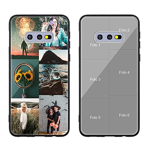 MXCUSTOM Personalisierte Handyhülle für Samsung Galaxy S10E, Benutzerdefiniert Gehärtetes Glas Weicher Stoßfänger Hülle mit Eigenem Fotocollage Bild Individuelle Schutzhülle (GHS-TMP042) von MXCUSTOM