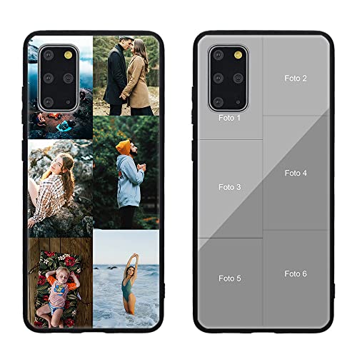MXCUSTOM Personalisierte Handyhülle für Samsung Galaxy S20+/S20 Plus 5G, Benutzerdefiniert Gehärtetes Glas Weicher Stoßfänger Hülle mit Eigenem Fotocollage Bild Individuelle Schutzhülle (GHS-TMP042A) von MXCUSTOM
