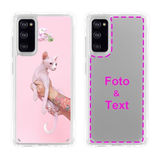 MXCUSTOM Personalisierte Handyhülle für Samsung Galaxy S20 FE, Benutzerdefiniert Hülle mit Eigenem Foto Bild Text Schutzhülle [Weicher Polsterstoßfänger + Harter Rückseite] (HIC-CR-P1) von MXCUSTOM