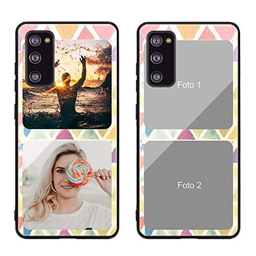 MXCUSTOM Personalisierte Handyhülle für Samsung Galaxy S20 FE 5G, Benutzerdefiniert Gehärtetes Glas Weicher Stoßfänger Hülle mit Eigenem Fotocollage Bild Individuelle Schutzhülle (GHS-TMP051A) von MXCUSTOM