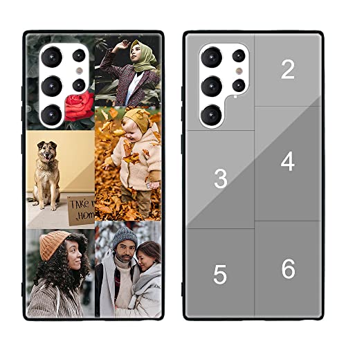 MXCUSTOM Personalisierte Handyhülle für Samsung Galaxy S22 Ultra 5G, Benutzerdefiniert Kratzfest Gehärtetes Glas Weicher Stoßfänger Hülle mit Eigenem Foto Bild Text Individuelle Schutzhülle(GHS-TMP042 von MXCUSTOM