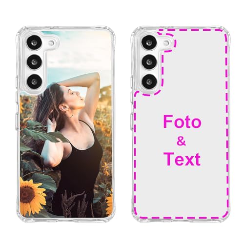 MXCUSTOM Personalisierte Handyhülle für Samsung Galaxy S23 5G, Benutzerdefiniert Hülle mit Eigenem Foto Bild Text Schutzhülle [Weicher Polsterstoßfänger + Harter Rückseite] (HIC-CR-P1) von MXCUSTOM