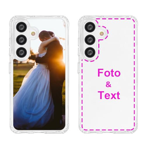 MXCUSTOM Personalisierte Handyhülle für Samsung Galaxy S24 5G, Benutzerdefiniert Hülle mit Eigenem Foto Bild Text Schutzhülle [Weicher Polsterstoßfänger + Harter Rückseite] (HIC-CR-P1) von MXCUSTOM