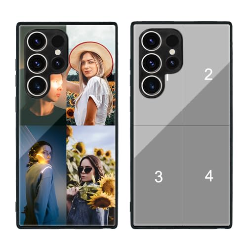 MXCUSTOM Personalisierte Handyhülle für Samsung Galaxy S24 Ultra 5G, Benutzerdefiniert Kratzfest Gehärtetes Glas Weicher Stoßfänger Hülle mit Eigenem Foto Bild Text Individuelle Schutzhülle(GHS-TMP049 von MXCUSTOM