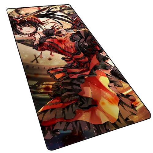 Date A Live erweitertes Mauspad, japanisches Anime-Gaming-Mauspad mit genähten Kanten, rutschfeste Gummiunterseite, Schreibtischunterlage für Gamer, Büro und Zuhause, 90 x 40 cm, mehrfarbig Date A Live erweitertes Mauspad, japanisches Anime-Gaming-Mauspad mit genähten Kanten, rutschfeste Gummiunterseite, Schreibtischunterlage für Gamer, Büro und Zuhause, 90 x 40 cm, mehrfarbig von MXDZA