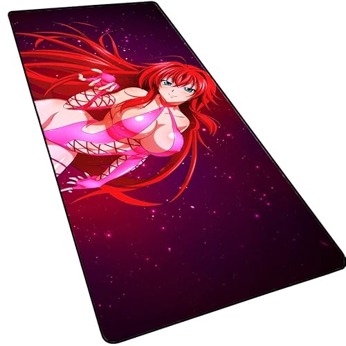 High School DxD Erweitertes Gaming-Mauspad (80 x 30 cm), Rias Gremory Anime-Mauspad, einfaches Tippen, Schmerzlinderung, Desktop-Zubehör, Mauspad für Arbeit, Spiel, Bürospieler von MXDZA