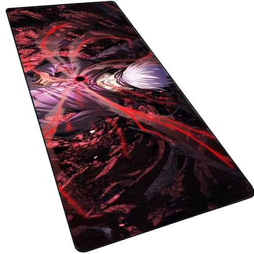 Japanisches Anime-Gaming-Mauspad mit genähten Kanten, Jujutsu Kaisen Gojo Satoru verlängertes Mauspad, rutschfeste Gummiunterseite, Schreibtischmatte für Gamer, Büro und Zuhause, 80x30 cm Japanisches Anime-Gaming-Mauspad mit genähten Kanten, Jujutsu Kaisen Gojo Satoru verlängertes Mauspad, rutschfeste Gummiunterseite, Schreibtischmatte für Gamer, Büro und Zuhause, 80x30 cm von MXDZA