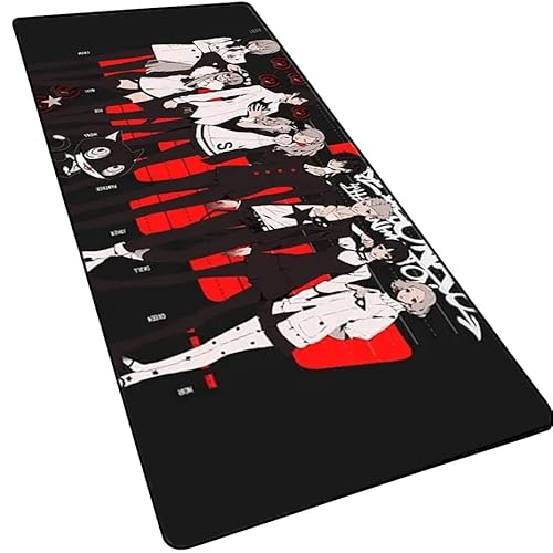 Japanisches Anime Persona 5 großes Mauspad, Persona5 erweitertes Gaming-Mauspad, rutschfeste Gummiunterseite, Tastatur-Pad mit genähten Kanten, Schreibtischunterlage für Gamer, 90 x 40 cm, mehrfarbig von MXDZA