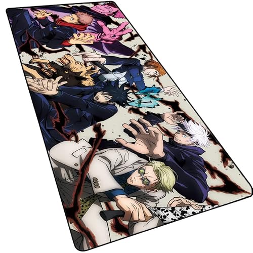 Jujutsu Kaisen Erweitertes XXL Gaming-Mauspad (80.9x40.7 cm), großes Anime-Mauspad, rutschfeste Gummiunterseite, wasserdicht, Desktop-Zubehör, Tastatur-Mauspad, Spiel, Bürospieler von MXDZA