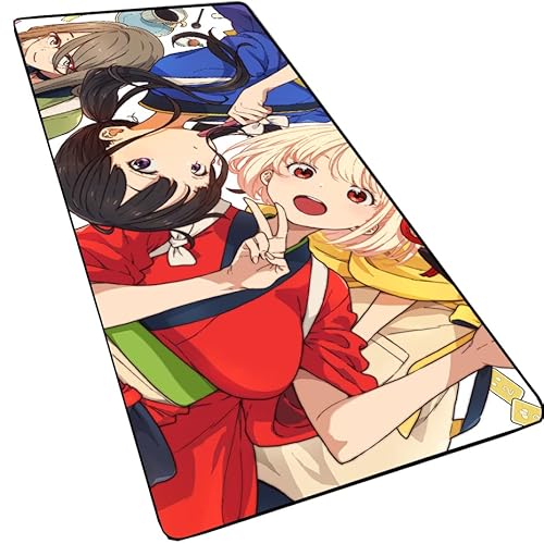 Lycoris Recoil erweitertes Gaming-Mauspad (89,9 x 39,9 cm), Chisato Nishikigi Anime-Mauspad, einfaches Tippen, Schmerzlinderung, Desktop-Zubehör, Mauspad für Arbeit, Spiel, Bürospieler von MXDZA