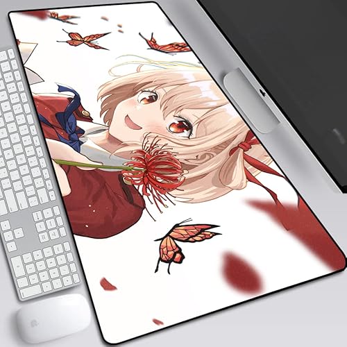 Lycoris Recoil erweitertes Gaming-Mauspad (90 x 39,9 cm), Chisato Nishikigi Anime-Mauspad, einfaches Tippen, Schmerzlinderung, Desktop-Zubehör, Mauspad für Arbeit, Spiel, Bürospieler von MXDZA
