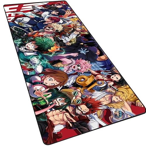 My Hero Academia Erweitertes XXL-Gaming-Mauspad (35.4x15.7), großes Anime-Mauspad, rutschfeste Gummiunterseite, wasserdicht, Desktop-Zubehör, Tastatur-Mauspad, Spiel, Bürospieler von MXDZA