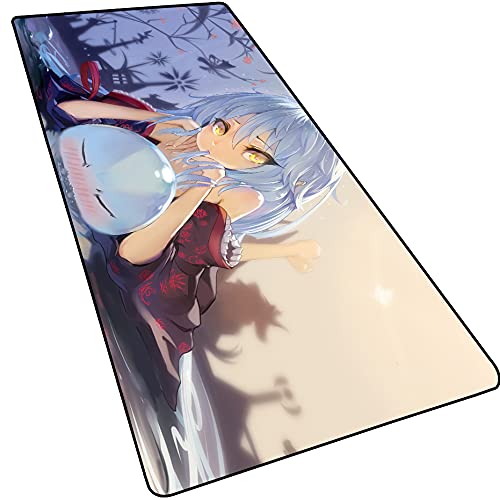 Rimuru Tempest Anime-Mauspad, mit Aufschrift "That Time I Got Reincarnated As A Slime", rutschfeste Gummiunterseite, Tastatur-Pad mit genähten Kanten, 90 x 40 cm von MXDZA