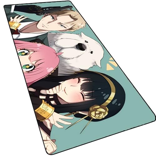 Spy X Family verlängertes Mauspad, japanisches Anime-Gaming-Mauspad mit genähten Kanten, Anya Forger Yor Forger rutschfeste Gummiunterseite, Schreibtischmatte für Gamer, 89.9x40.1 cm, multi35 von MXDZA