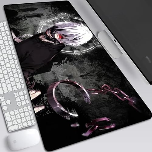 Tokyo Ghoul erweitertes Mauspad, japanisches Anime-Gaming-Mauspad mit genähten Kanten, Touka Kirishima Kaneki Ken, rutschfeste Gummiunterseite, Schreibtischunterlage für Gamer, Büro und Zuhause, 89,9 Tokyo Ghoul erweitertes Mauspad, japanisches Anime-Gaming-Mauspad mit genähten Kanten, Touka Kirishima Kaneki Ken, rutschfeste Gummiunterseite, Schreibtischunterlage für Gamer, Büro und Zuhause, 89,9 von MXDZA