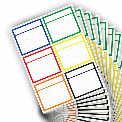 90 Stück Umzugsetiketten 9,5 x 10,5 cm, Umzugsaufkleber beschreibbar, Etiketten gut sichtbar, 6 Farben selbstklebend farbig Sticker von MXELDN