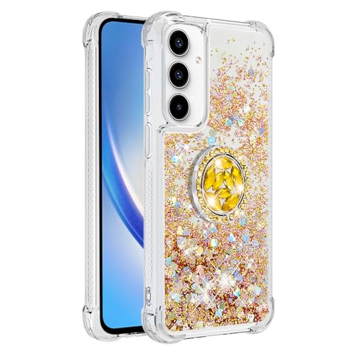 Bling Handy Hülle für Galaxy A56 Damen, Glitzer Flüssig Handyhülle mit Rotating Ring Ständer Stoßfest Schutztasche Bumper Silikon Hüllen Quicksand Handytasche kompatibel mit Samsung Galaxy A56 Bling Handy Hülle für Galaxy A56 Damen, Glitzer Flüssig Handyhülle mit Rotating Ring Ständer Stoßfest Schutztasche Bumper Silikon Hüllen Quicksand Handytasche kompatibel mit Samsung Galaxy A56 von MXFDOKD