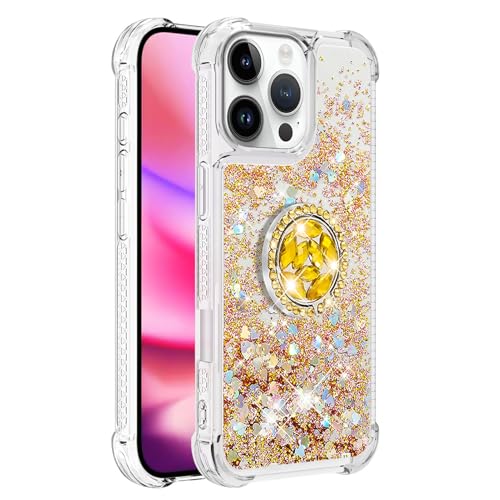 Bling Handyhülle mit Ring Ständer für iPhone 16 Pro Damen Handycase, Glitzer Flüssig Handyhülle Gegen Kratze Schutztasche Bumper Silikon Schutztasche Quicksand Hardcase kompatibel mit iPhone 16 Pro Bling Handyhülle mit Ring Ständer für iPhone 16 Pro Damen Handycase, Glitzer Flüssig Handyhülle Gegen Kratze Schutztasche Bumper Silikon Schutztasche Quicksand Hardcase kompatibel mit iPhone 16 Pro von MXFDOKD
