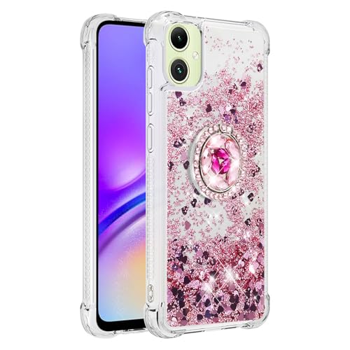 Flüssig Hülle für Galaxy A06 Damen, Glitzer Fließend Quicksand Schutzhülle Bumper Handyhülle mit Rotating Ring Ständer Taschen Silikon TPU Schutztasche Stoßfest kompatibel mit Samsung Galaxy A06 Flüssig Hülle für Galaxy A06 Damen, Glitzer Fließend Quicksand Schutzhülle Bumper Handyhülle mit Rotating Ring Ständer Taschen Silikon TPU Schutztasche Stoßfest kompatibel mit Samsung Galaxy A06 von MXFDOKD