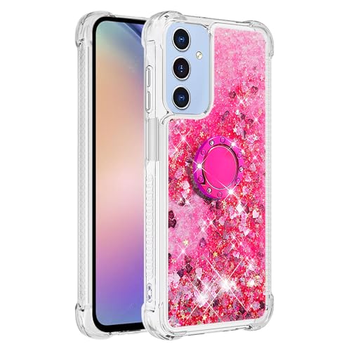 Flüssig Hülle für Galaxy A16 Damen, Glitzer Fließend Quicksand Schutzhülle Bumper Handyhülle mit Rotating Ring Ständer Taschen Silikon TPU Schutztasche Stoßfest kompatibel mit Samsung Galaxy A16 Flüssig Hülle für Galaxy A16 Damen, Glitzer Fließend Quicksand Schutzhülle Bumper Handyhülle mit Rotating Ring Ständer Taschen Silikon TPU Schutztasche Stoßfest kompatibel mit Samsung Galaxy A16 von MXFDOKD