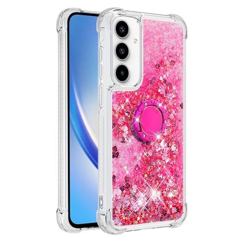 Flüssig Hülle für Galaxy A55 Damen, Glitzer Fließend Quicksand Schutzhülle Bumper Handyhülle mit Rotating Ring Ständer Taschen Silikon TPU Schutztasche Stoßfest kompatibel mit Samsung Galaxy A55 Flüssig Hülle für Galaxy A55 Damen, Glitzer Fließend Quicksand Schutzhülle Bumper Handyhülle mit Rotating Ring Ständer Taschen Silikon TPU Schutztasche Stoßfest kompatibel mit Samsung Galaxy A55 von MXFDOKD