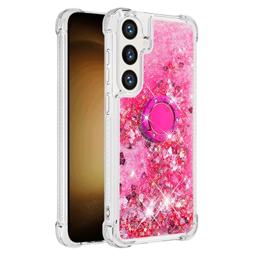 Flüssig Hülle für Galaxy S25 Damen, Glitzer Fließend Quicksand Schutzhülle Bumper Handyhülle mit Rotating Ring Ständer Taschen Silikon TPU Schutztasche Stoßfest kompatibel mit Samsung Galaxy S25 Flüssig Hülle für Galaxy S25 Damen, Glitzer Fließend Quicksand Schutzhülle Bumper Handyhülle mit Rotating Ring Ständer Taschen Silikon TPU Schutztasche Stoßfest kompatibel mit Samsung Galaxy S25 von MXFDOKD