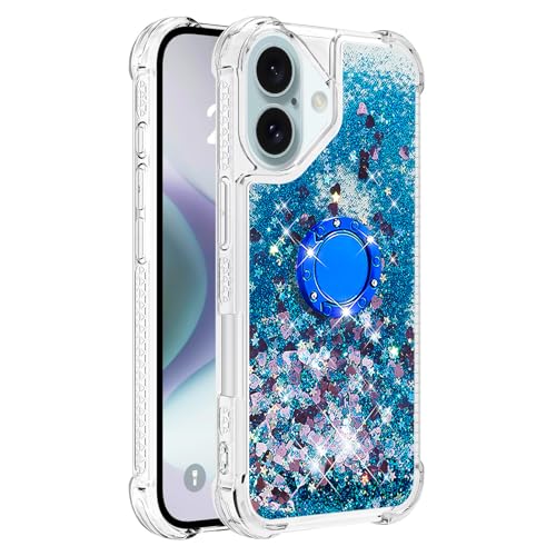 Glitzer Handyhülle Silikon für iPhone 16 Plus, Glänzende Flüssig Bewegende Hüllen Fallschutz Tasche mit Ring Ständer Silikon Schutzhülle Stoßfeste Handyhülle Transparent kompatibel mit iPhone 16 Plus Glitzer Handyhülle Silikon für iPhone 16 Plus, Glänzende Flüssig Bewegende Hüllen Fallschutz Tasche mit Ring Ständer Silikon Schutzhülle Stoßfeste Handyhülle Transparent kompatibel mit iPhone 16 Plus von MXFDOKD