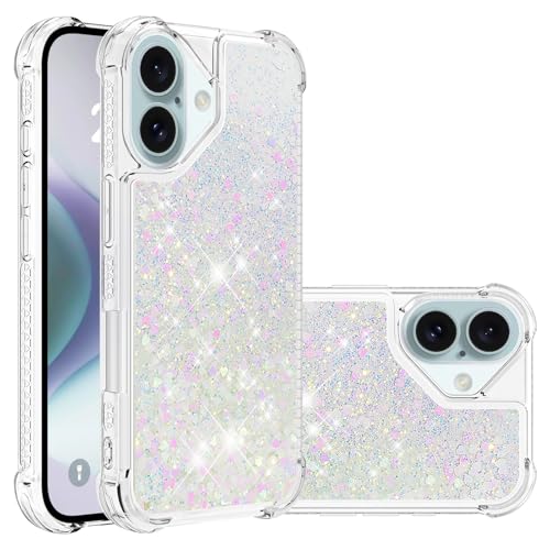 Glitzer Schutzhülle für iPhone 16, Bling Flüssig Bewegende Treibsandg Handy Hülle Fallschutz Case Durchsichtig Silikon TPU Handycover Stoßfest Schutztasche Ultradünne kompatibel mit iPhone 16 Glitzer Schutzhülle für iPhone 16, Bling Flüssig Bewegende Treibsandg Handy Hülle Fallschutz Case Durchsichtig Silikon TPU Handycover Stoßfest Schutztasche Ultradünne kompatibel mit iPhone 16 von MXFDOKD