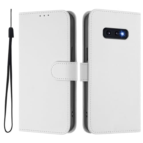 Handyhülle Stoßfest für Galaxy S10E Weiß, Leder Klappbar Magnetisch Hüllen Bumper Schutzhülle mit Kartenfächern und horizontaler Standfunktion Brieftasche Lederhülle kompatibel mit Samsung Galaxy S10E Handyhülle Stoßfest für Galaxy S10E Weiß, Leder Klappbar Magnetisch Hüllen Bumper Schutzhülle mit Kartenfächern und horizontaler Standfunktion Brieftasche Lederhülle kompatibel mit Samsung Galaxy S10E von MXFDOKD