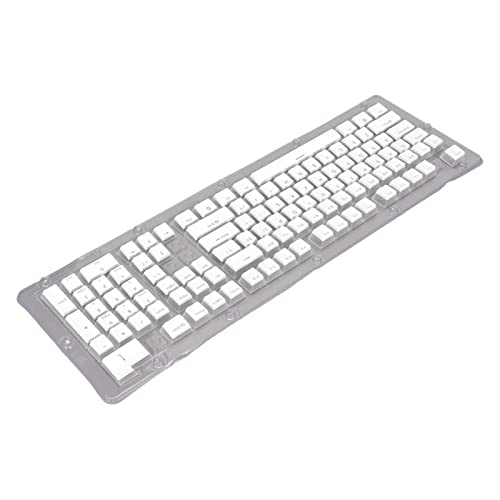 MXGZ ABS-Tastatur-Tastenkappen, Gute LichtdurchläSsigkeit, 108 Tasten, Versetzte Tastenanordnung, KorrosionsbestäNdigkeit, ABS-Tastenkappen FüR Mechanische Tastatur (Weiß) von MXGZ