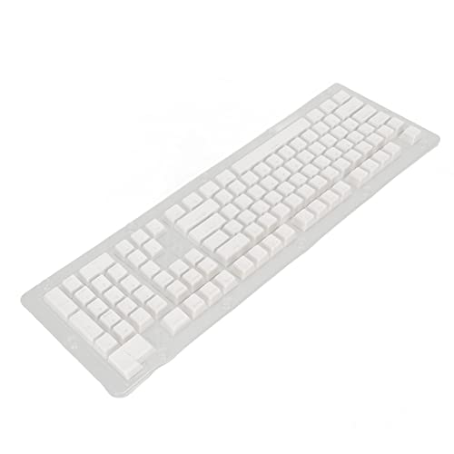 MXGZ PBT-Tastenkappen, Doppelschicht-Tastenkappen Doppelschicht-108-Tastenkappen HitzebestäNdig FüR 104-Tasten-Tastatur (Weiß) von MXGZ