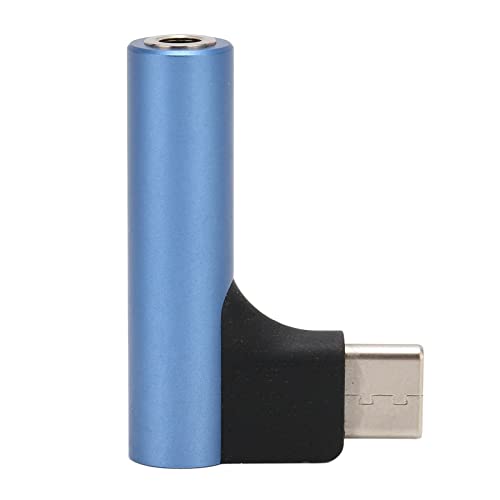 USB-C auf 3,5-mm-Soundadapter, USB-C-Stereo-DAC-Chip auf HiFi-Hilfsadapter, unterstützt 32 Bit 384 kHz für Kopfhörer Blau von MXGZ