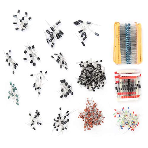 1390-teiliges Widerstands-Elektrolytkondensator-LED-Dioden-Transistor-Keramikkondensator-Kit, elektronisches Komponentenset, Transistor-LED-Dioden-Keramikkondensator-Elektrolytkondensator-Widerstandsk 1390-teiliges Widerstands-Elektrolytkondensator-LED-Dioden-Transistor-Keramikkondensator-Kit, elektronisches Komponentenset, Transistor-LED-Dioden-Keramikkondensator-Elektrolytkondensator-Widerstandsk von MXITA