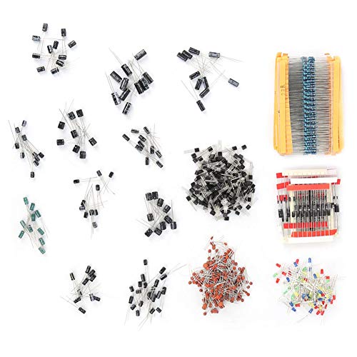 1390-teiliges Widerstands-Elektrolytkondensator-LED-Dioden-Transistor-Keramikkondensator-Kit, elektronisches Komponentenset, Transistor-LED-Dioden-Keramikkondensator-Elektrolytkondensator-Widerstandsk von MXITA