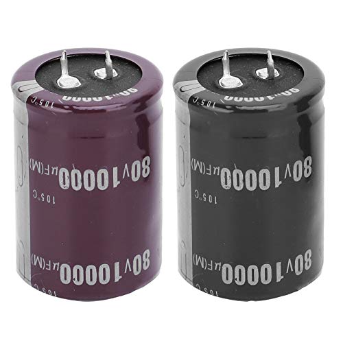 2-teiliges Aluminium-Elektrolytkondensator-Set 10000 μF 60 V 105 ℃ for Verstärker-Soundgeräte LED-Licht 35 x 50 mm for Filterkopplung Leistungsverstärker Audiogeräte Komponente von MXITA